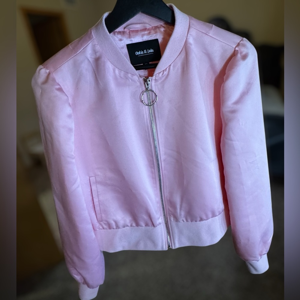 Oak & Lin Pink Bomber Jacket